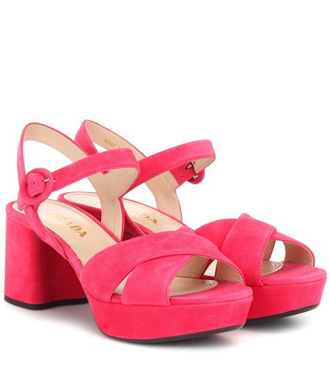 prada pink heel|prada suede ankle strap pumps.